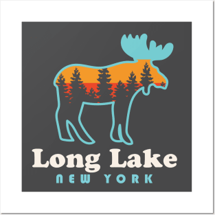 Long Lake New York Adirondacks Moose Mountains Posters and Art